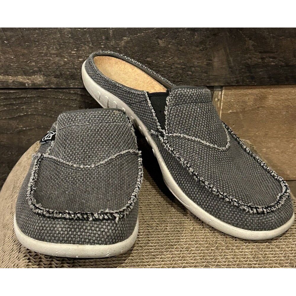Spenco Siesta Gray  Arch Support Slip-On  Canvas Cork Mules Womens Size US 10